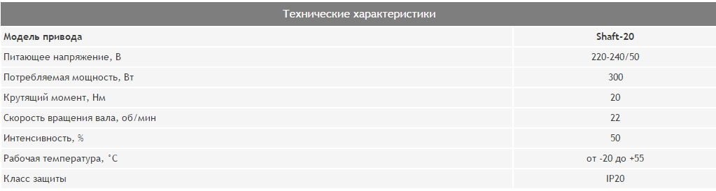 Привод для промышленных ворот Shaft-20